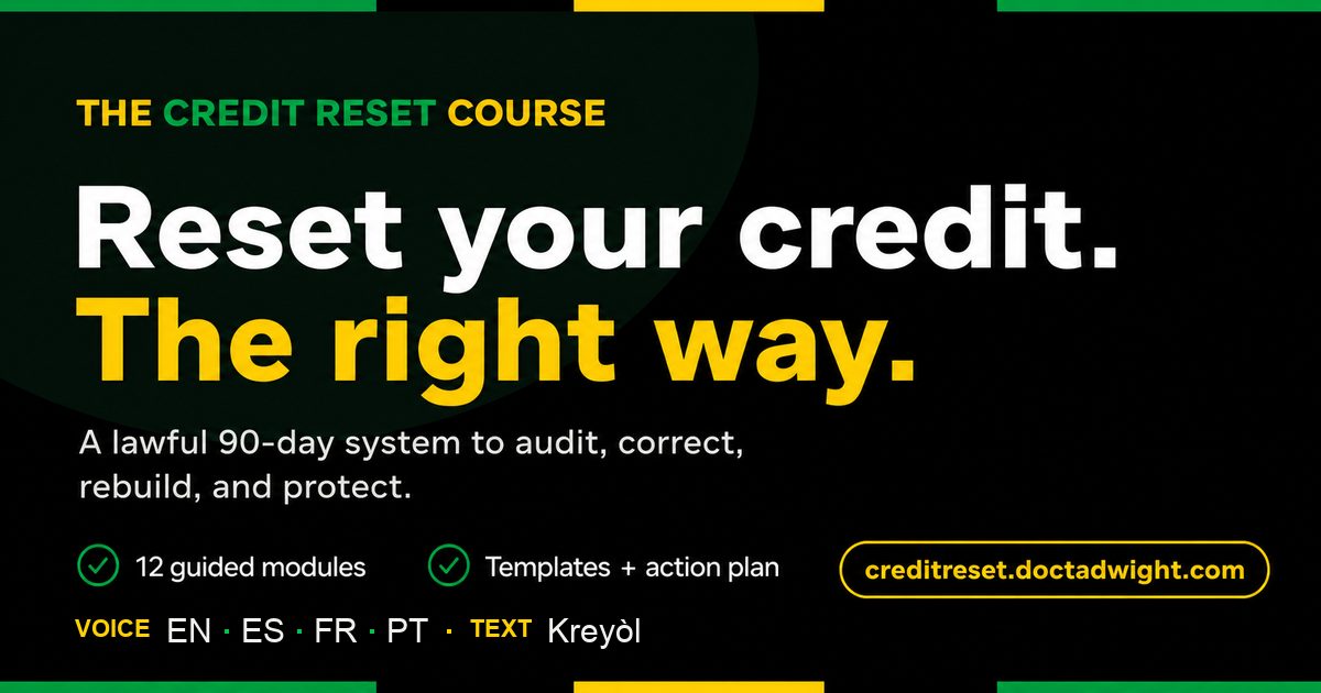 The Credit Reset Course — reset your credit the right way